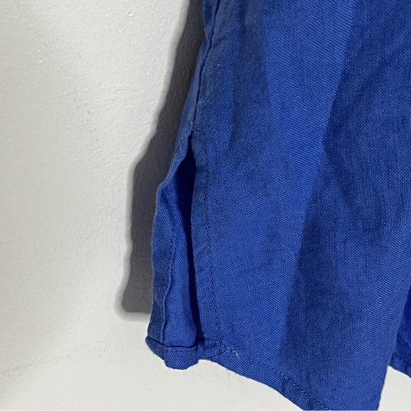 Sigrid Olsen Blue 100% Linen Halter Shift Casual Vacation Dress - Picture 5 of 5